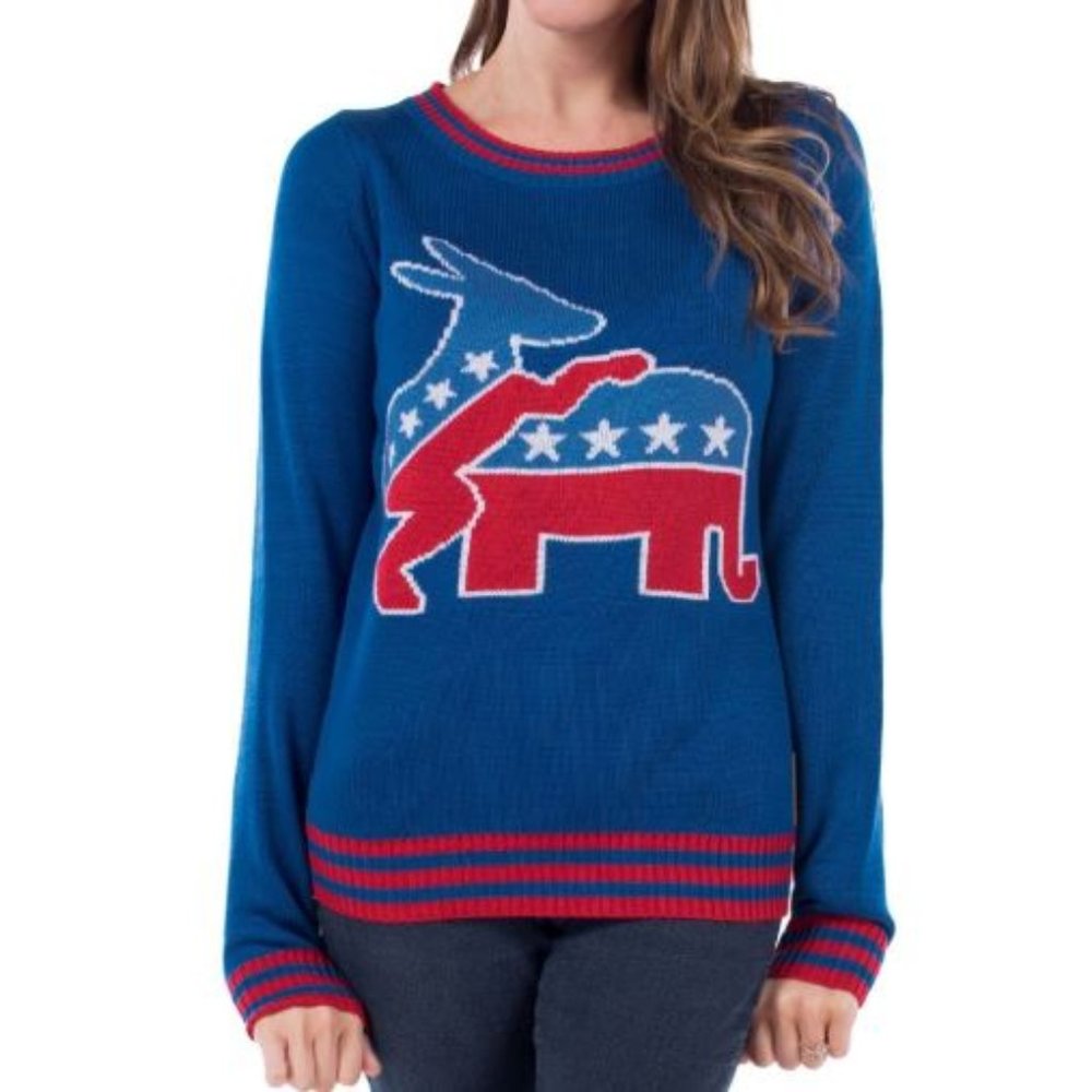 NWT Tipsy Elves Democratic liberal Donkey Sweater